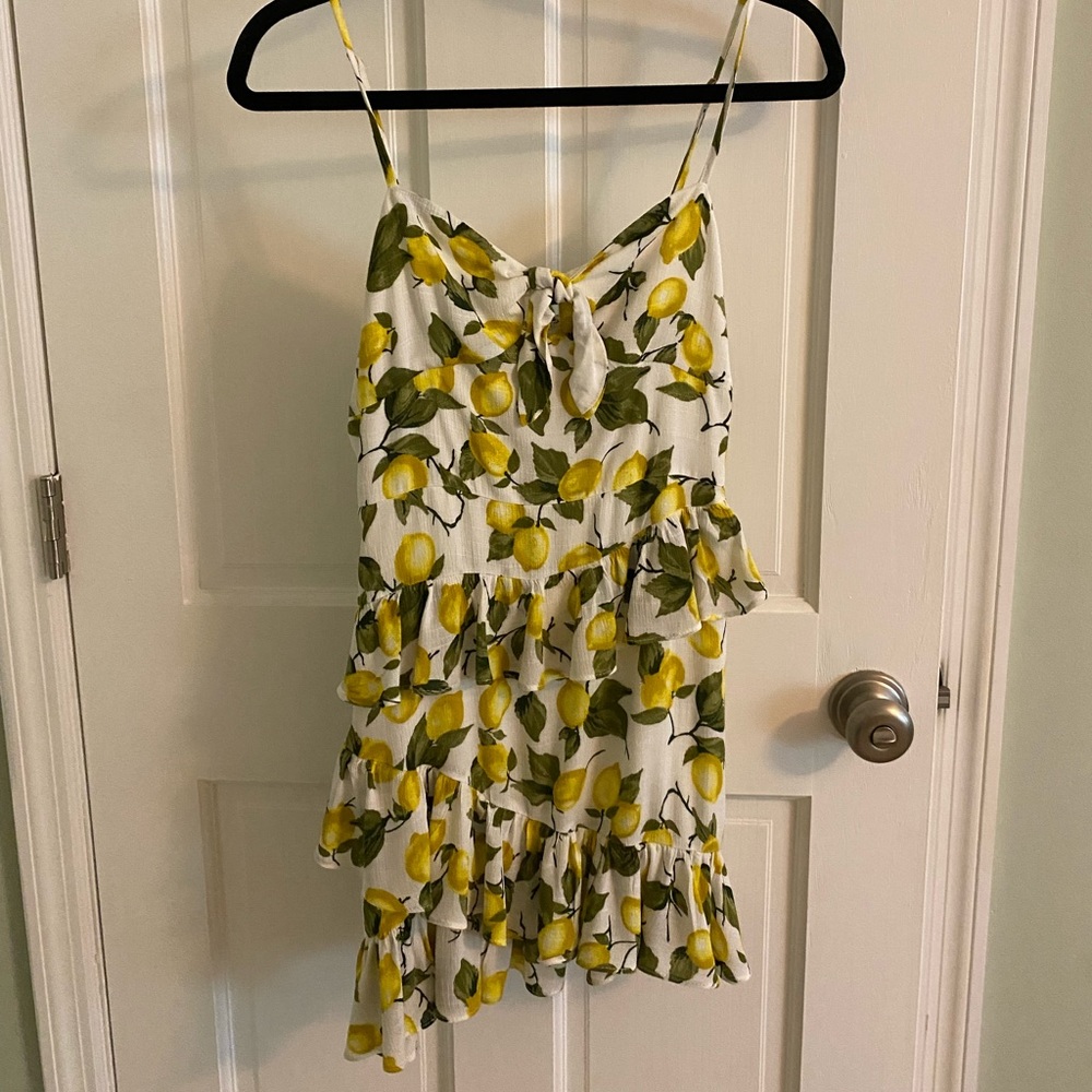 Lemon Print Ruffle Dress